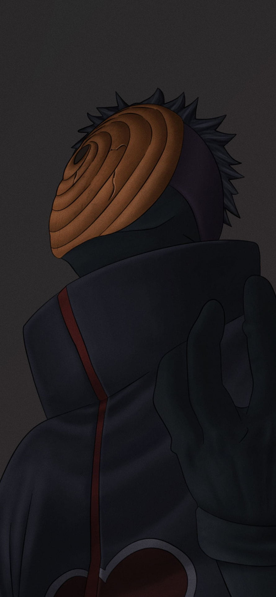 Tobi Masked Ninja Character in Akatsuki Cloak Anime Wallpaper HD phone wallpaper