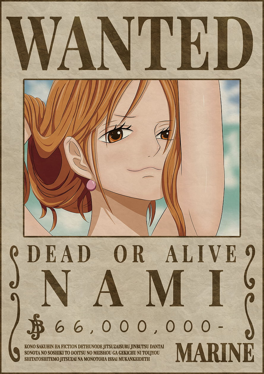 Nami Wanted Poster One Piece Anime Character Desktop Wallpaper HD phone wallpaper