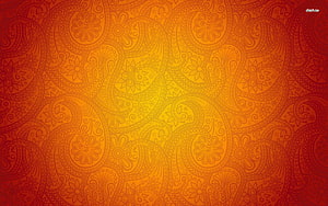 Vibrant Orange and Red Paisley Pattern Wallpaper with Intricate Floral Swirls HD wallpaper