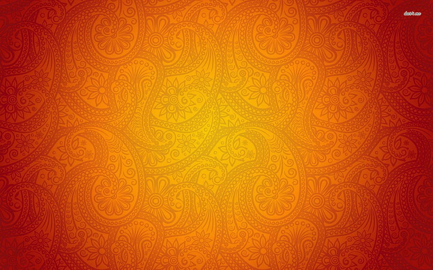 Vibrant Orange and Red Paisley Pattern Wallpaper with Intricate Floral Swirls HD wallpaper