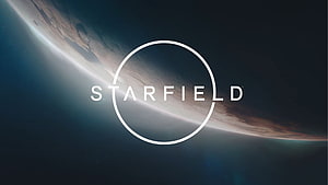 Starfield Logo Against Planet Horizon in Deep Space HD wallpaper