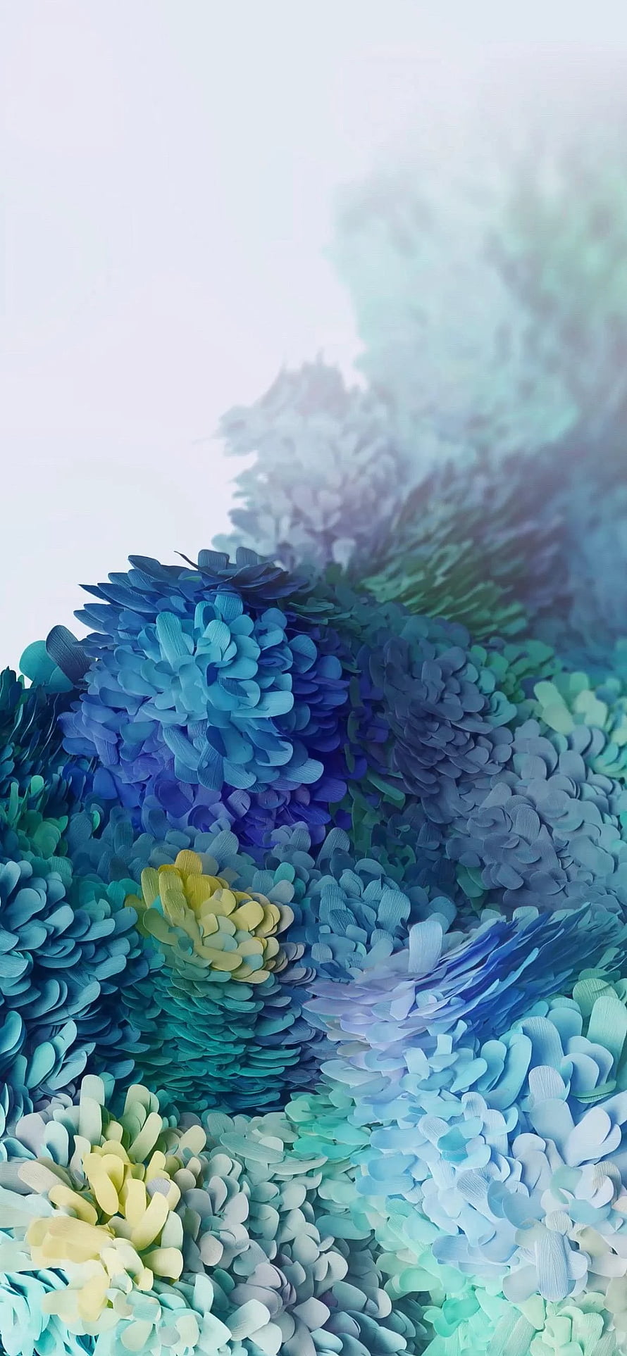 Abstract Blue and Teal Floral Landscape Wallpaper HD phone wallpaper