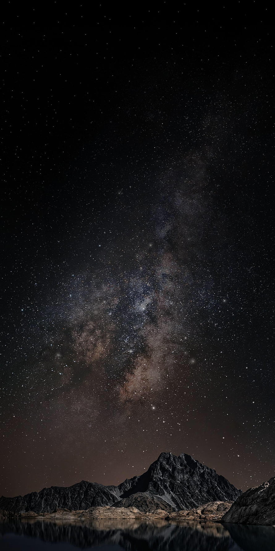 Milky Way Galaxy Over Mountain Lake Reflection Night Sky HD phone wallpaper