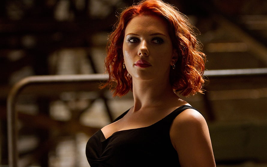 Scarlett Johansson as Black Widow in a cinematic close-up portrait HD wallpaper