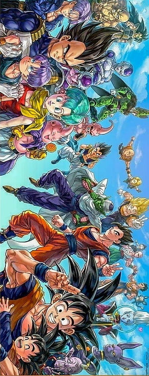 Dragon Ball Super Cast Group Artwork Featuring Goku Vegeta Frieza and Friends HD phone wallpaper