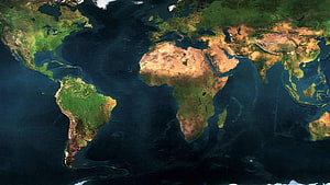Satellite View of Earth Showing Continents and Oceans in Natural Color HD wallpaper