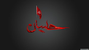 Saudi Arabia flag with red Arabic calligraphy text on dark background HD wallpaper