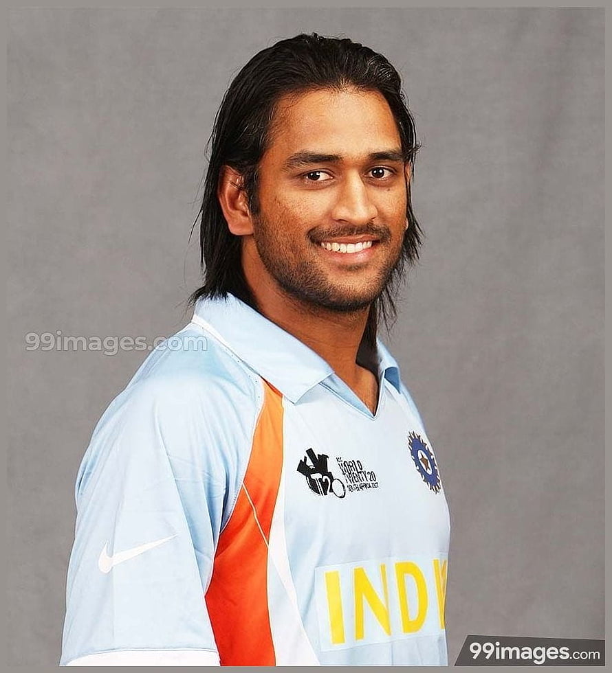 MS Dhoni in India Cricket Team Jersey with Long Hair and Beard HD phone wallpaper