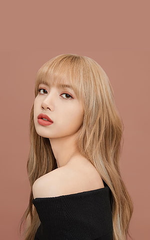 Lisa Manoban Studio Portrait With Blonde Hair And Black Off-Shoulder Top HD phone wallpaper