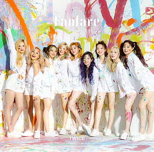 Twice Fanfare Album Cover Artwork With Colorful Paint Splashes HD wallpaper