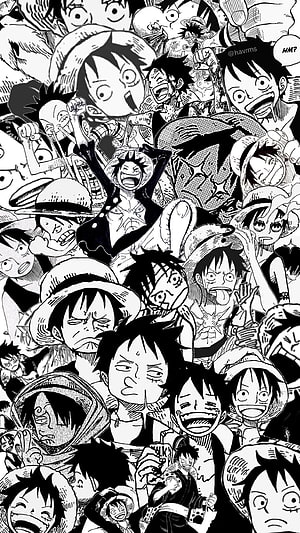 One Piece Monkey D. Luffy Black and White Manga Art Wallpaper, Another Luffy !, one piece manga HD phone wallpaper