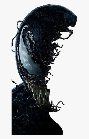 Venom Symbiote Head Profile With Jagged Teeth And Glossy Black Texture HD phone wallpaper