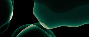 Abstract Dark Green Fluid Shapes on Black Background Minimalist Art HD wallpaper