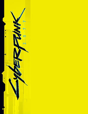 Cyberpunk 2077 Minimalist Yellow Logo Wallpaper with Futuristic Typography HD phone wallpaper
