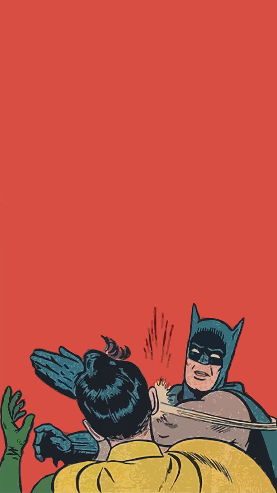 Batman Slapping Robin in Retro Comic Style with Bold Red Background, Batman Slapping Robin : i, batman cartoon HD phone wallpaper