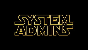 System Admins Logo in Gold Outline on Black Background HD wallpaper