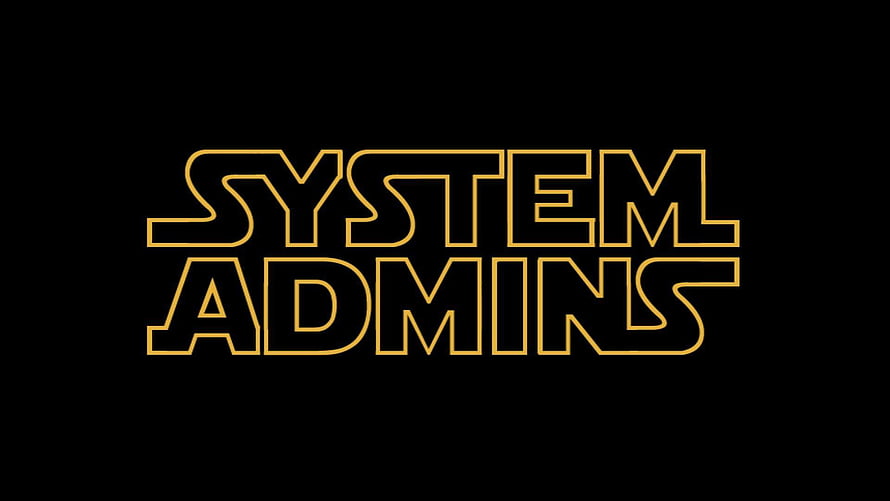 System Admins Logo in Gold Outline on Black Background HD wallpaper