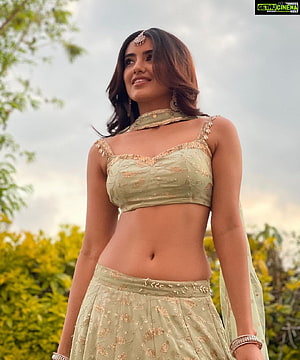 Malvika Sharma in Elegant Sage Green Traditional Ethnic Wear HD phone wallpaper