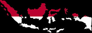 Indonesia Map Silhouette Filled With National Flag Colors On Black Background HD wallpaper