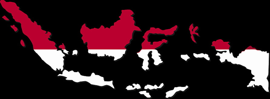 Indonesia Map Silhouette Filled With National Flag Colors On Black Background HD wallpaper