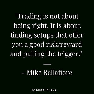 Mike Bellafiore Quote on Trading Risk and Reward Setups HD phone wallpaper