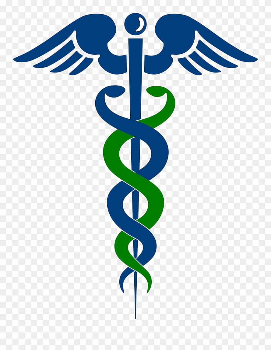 Blue and Green Caduceus Medical Symbol Vector Illustration HD phone wallpaper