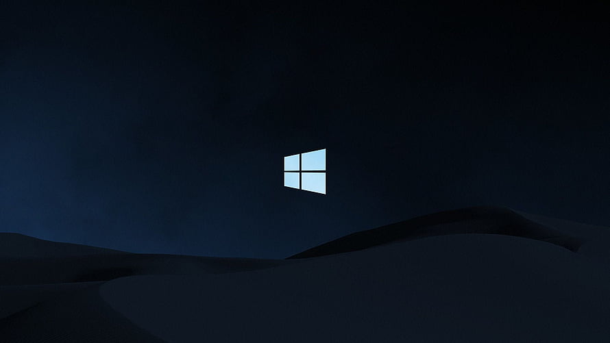 Windows 11 Default Dark Mode Desktop Wallpaper with Glowing Logo HD wallpaper
