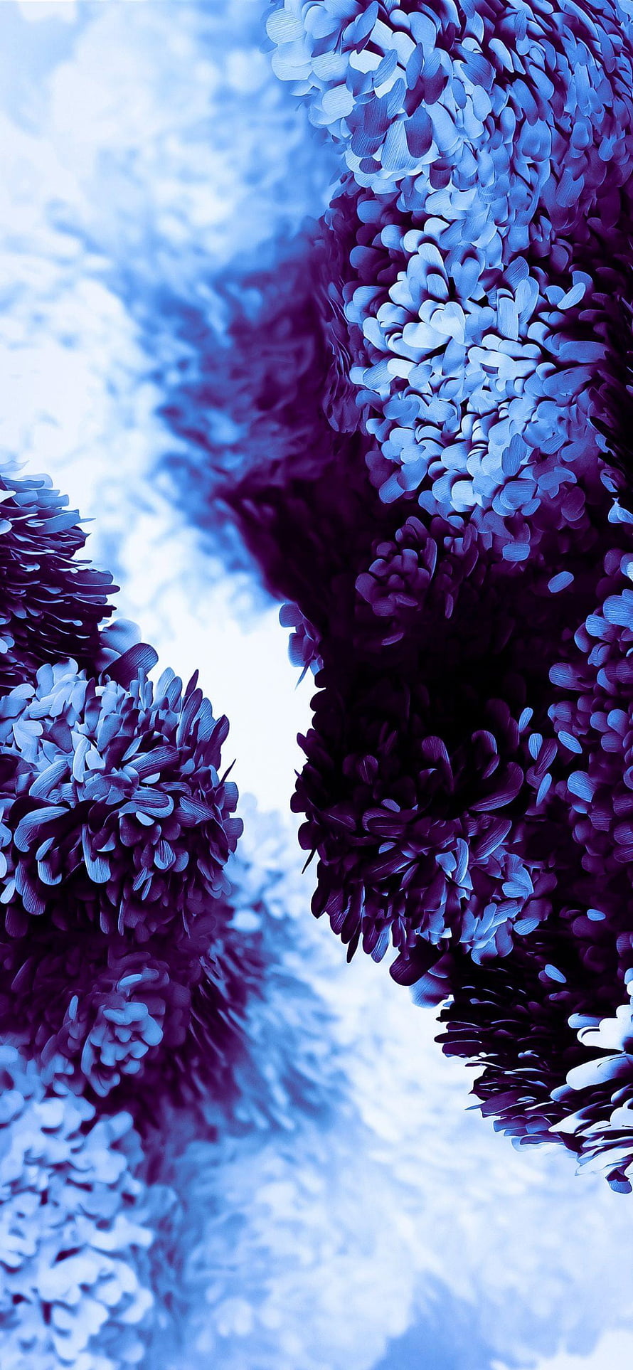 Abstract Blue and Purple Ink Clouds Swirling in Water HD phone wallpaper