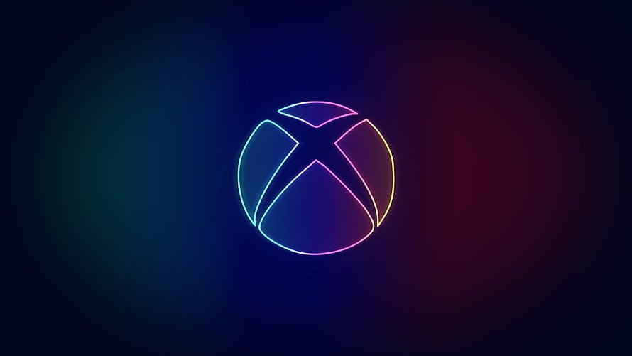 Glowing Neon Xbox Logo on Dark Gradient Background HD wallpaper