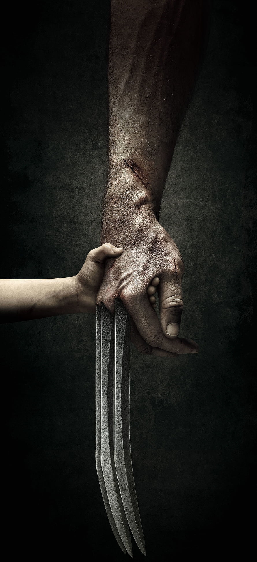 Wolverine Claws Extended Handheld by Child Dark Background HD phone wallpaper