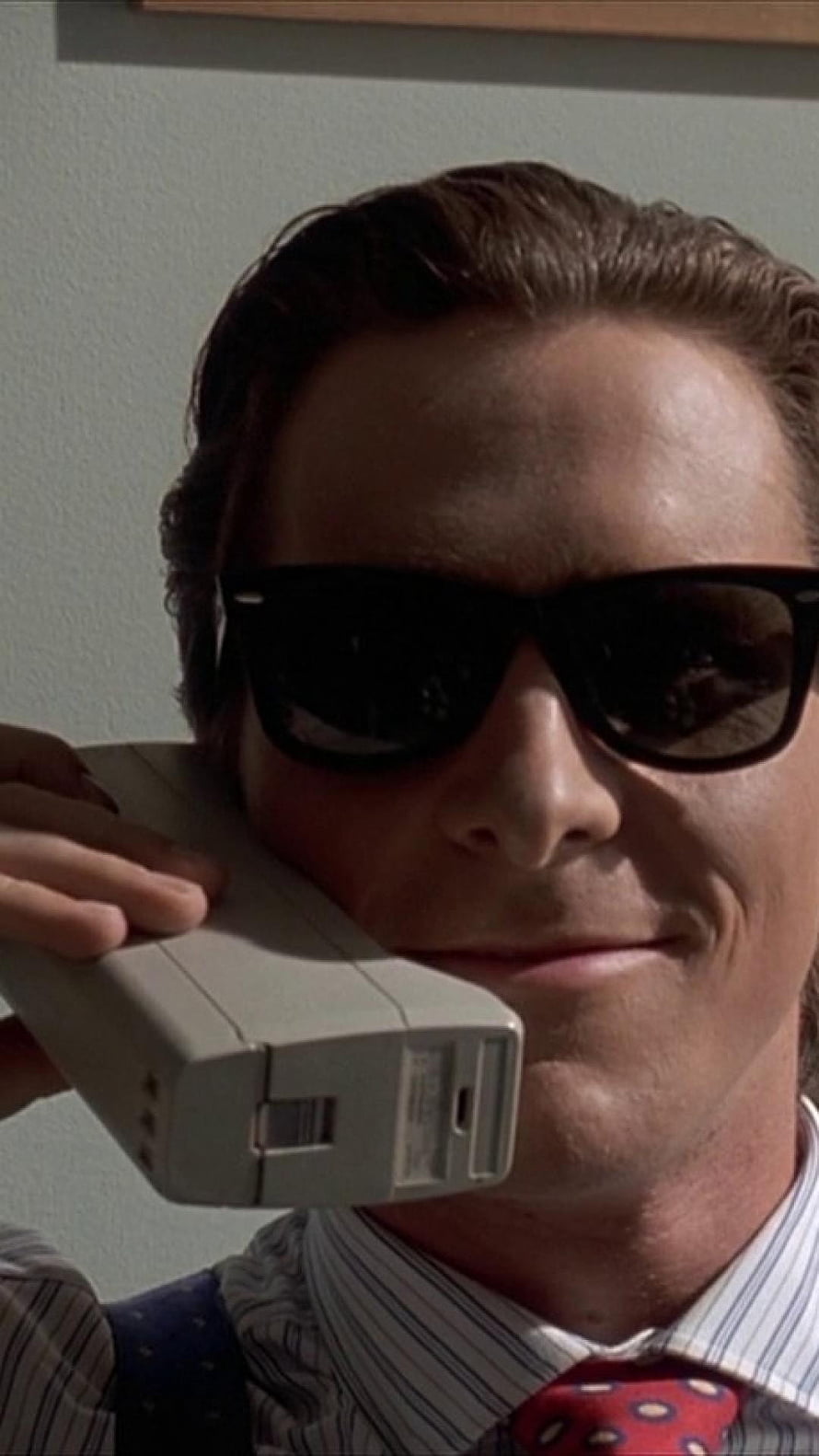 Austin Powers Dr Evil Smirking While Talking on a Vintage Brick Phone HD phone wallpaper