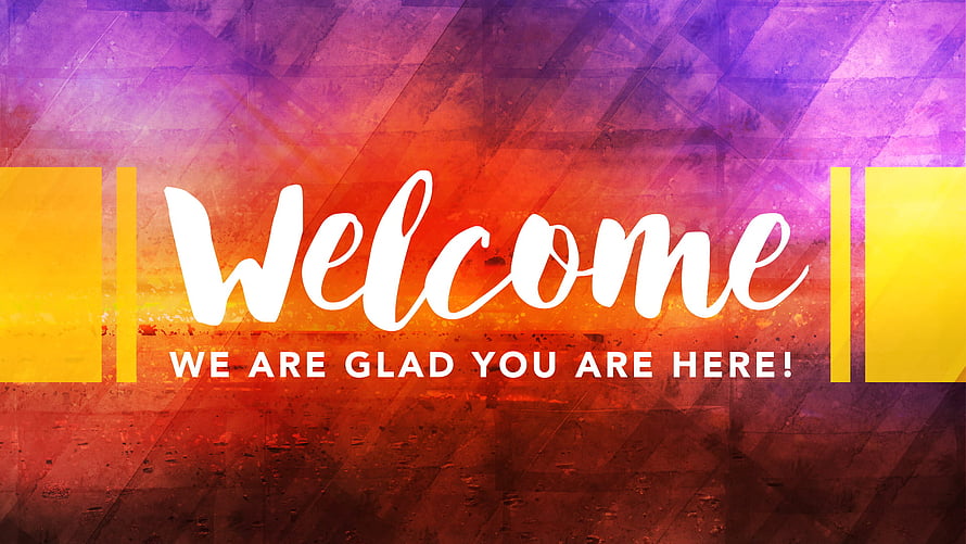 Vibrant Grunge Welcome Banner with Warm Sunset Gradient and Script Typography HD wallpaper