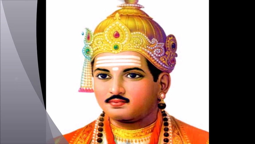 Mahatma Basveshwar Maharaj Portrait in Traditional Indian Attire and Crown HD wallpaper