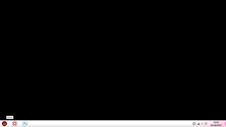 Minimalist Solid Black Desktop Background with Windows Taskbar and Application Icons HD wallpaper