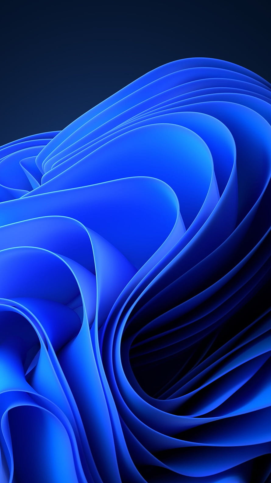 Windows 11 Dark Mode Abstract Blue Flowing Ribbon Wallpaper HD phone wallpaper
