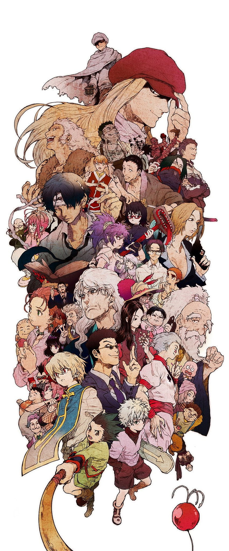 Hunter x Hunter Ensemble Cast Illustration Featuring Gon, Killua, Kurapika, and Zeno Zoldyck HD phone wallpaper