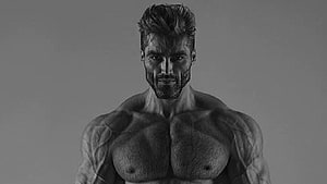 Black and White Portrait of a Muscular Shirtless Man with Beard, 11 Giga Chad ideas, #giga chad HD wallpaper