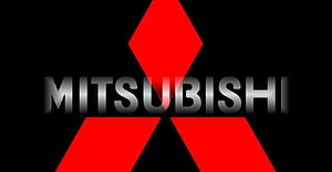 Mitsubishi Three Red Diamonds Emblem on Black Background HD wallpaper