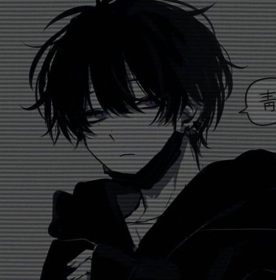 Dark Anime Boy With Black Hair And Purple Eyes Sad Expression HD phone wallpaper