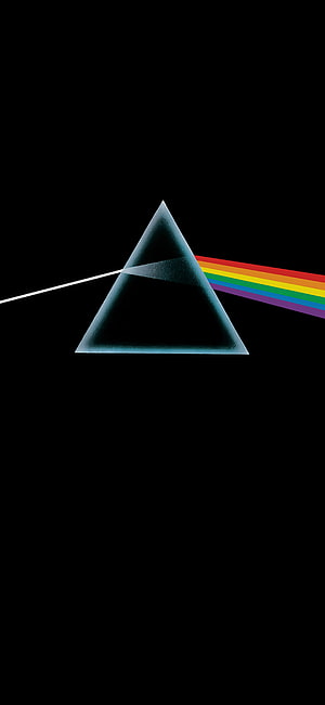 Pink Floyd Dark Side of the Moon Prism Rainbow Refraction Minimalist Art HD phone wallpaper