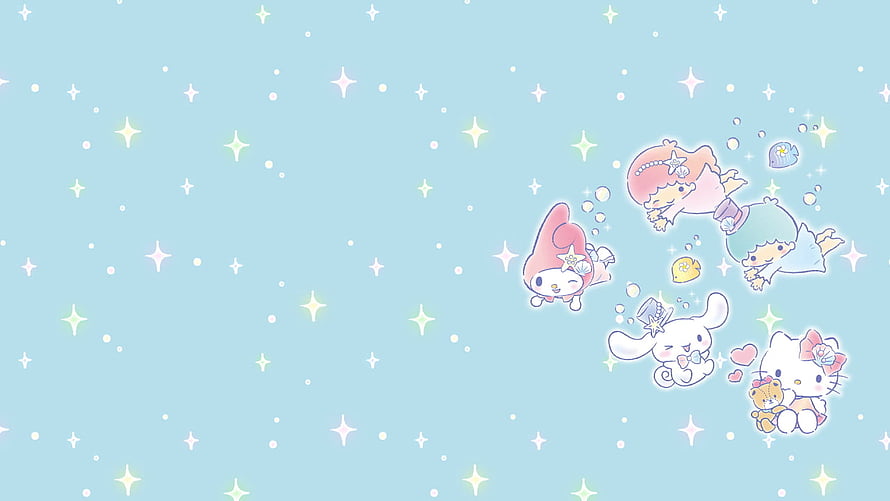 Sanrio Characters Underwater Ocean Theme Desktop Wallpaper HD wallpaper