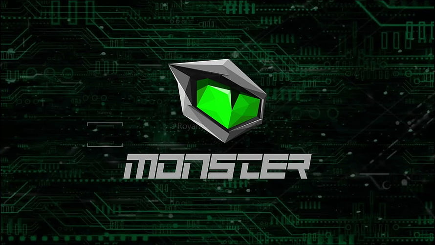 Monster Energy Drink Logo on Green Circuit Board Background HD wallpaper