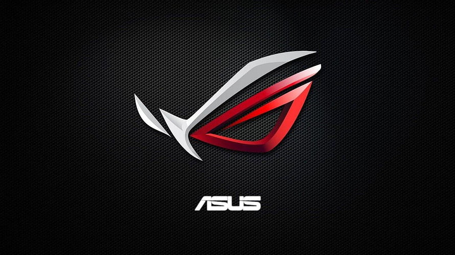 Asus Republic of Gamers ROG Logo on Dark Carbon Fiber Background HD wallpaper