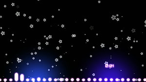 Avee Player Visualizer Template with Glowing Purple EQ Bars and Floating Petals on Black Background HD wallpaper