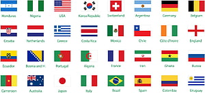 World Country Flags Grid With Names For Educational Reference HD wallpaper
