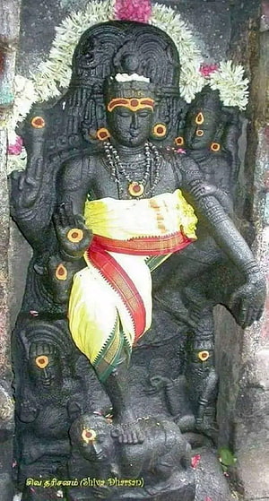 Dakshinamurthy Shiva Temple Idol with Flower Garland and Traditional Attire HD phone wallpaper