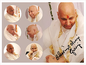 Blessed Always Guruji Portrait Collage Wallpaper HD wallpaper