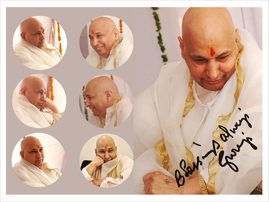 Blessed Always Guruji Portrait Collage Wallpaper HD wallpaper