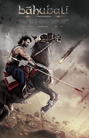 Baahubali The Beginning Warrior on Horseback with Spear in Epic Battle Scene HD phone wallpaper