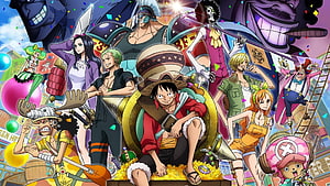 One Piece Straw Hat Pirates Group Celebration Wallpaper HD wallpaper